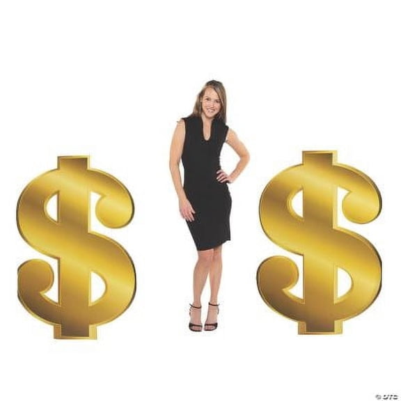 Dollar Sign Stand-Ups, Birthday, Party Decor, 2 Pieces
