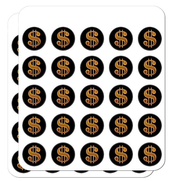 Dollar Sign Symbol 1" Planner Calendar Scrapbooking Crafting Clear Stickers