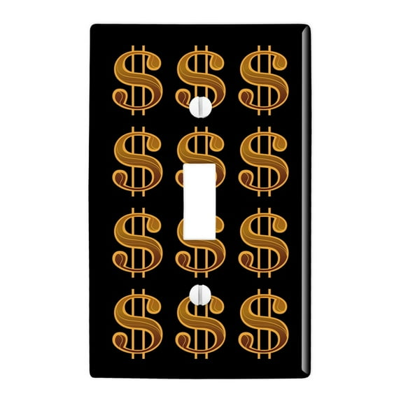Dollar Sign Symbol Plastic Wall Decor Toggle Light Switch Plate Cover