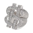thumbnail image 1 of Dollar Symbol Rings for Men Luxury Shiny Rings Iced out Big Hip Hop Cubic Zirconia Men Rings, 1 of 9