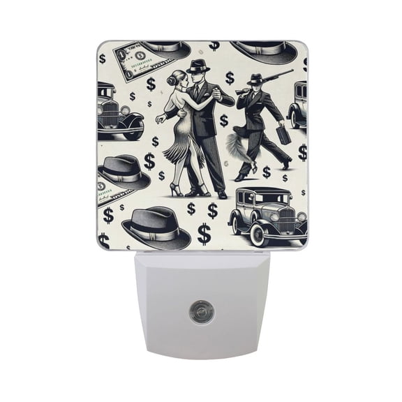 Dollar Tango Fedora Hat Night Light 2 Pack LED Nightlight Plug into Wall Dusk to Dawn Sensor Soft White