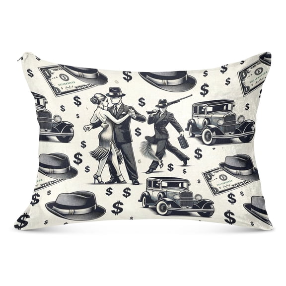 Dollar Tango Fedora Hat Plush Pillow Cases Standard Size Ultra Soft Warm Pillowcases with Zipper 20"x26"