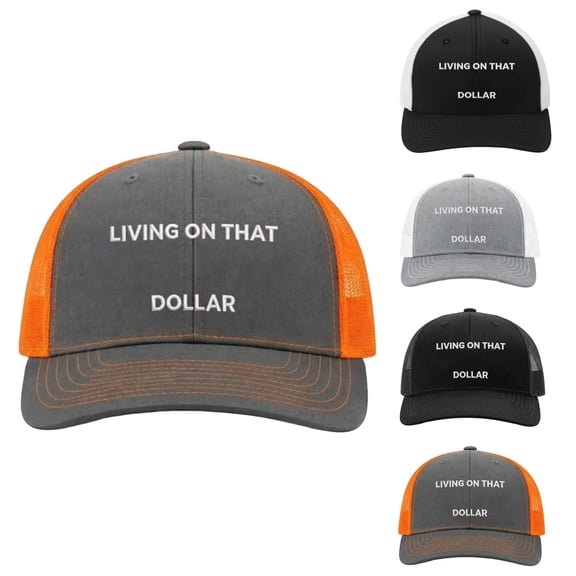 Dollar Trucker Hat, Funny Living On that Dollar Cap, Adjustable Breathable Mesh Baseball Cap,B 1PCS