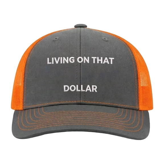 Dollar Trucker Hat, Funny Living On that Dollar Cap, Adjustable Breathable Mesh Baseball Cap,B 1PCS