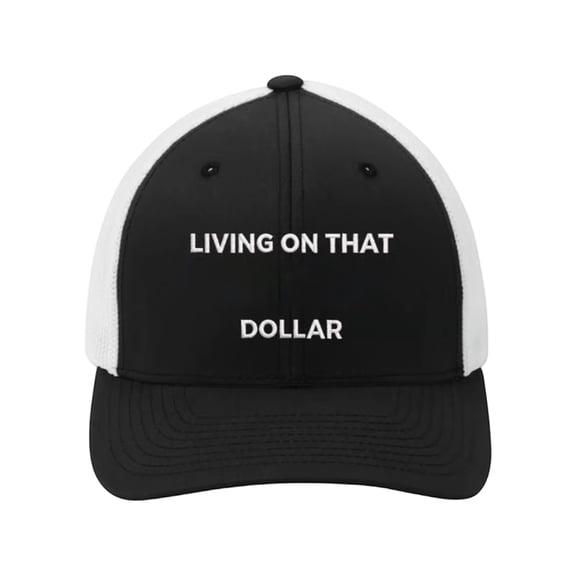 Dollar Trucker Hat, Funny Living On that Dollar Cap, Adjustable Breathable Mesh Baseball Cap,D 1PCS