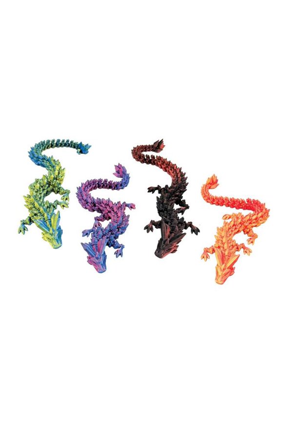 2386423 11 in. 3D Printed Dragon Fidget Toys - Assorted Color - Case of 48