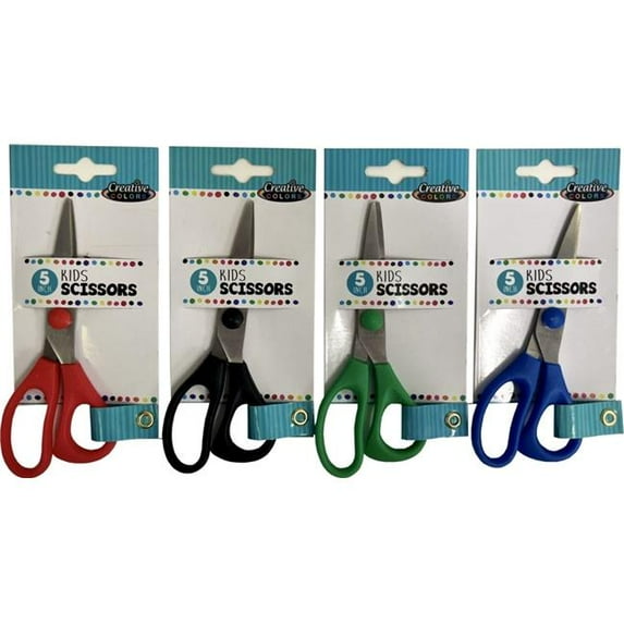 DollarDays 2371490 5 in. Pointed Scissors, 4 Color - Case of 48