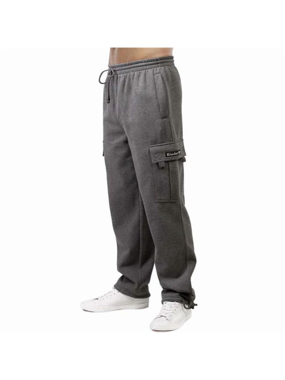 2382151 Knocker Mens Fleece Cargo Pants, Extra Small, Charcoal - Pack of 24
