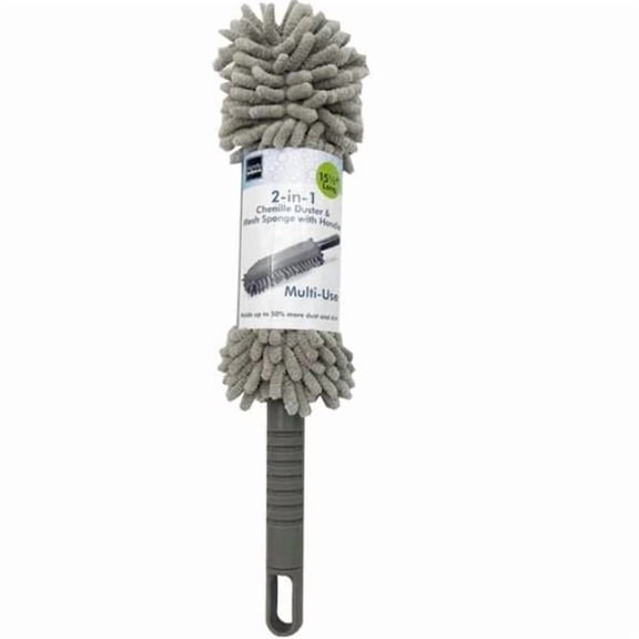 DollarDays 2389271 2-in-1 Chenille Duster & Mesh Sponge - Case of 48