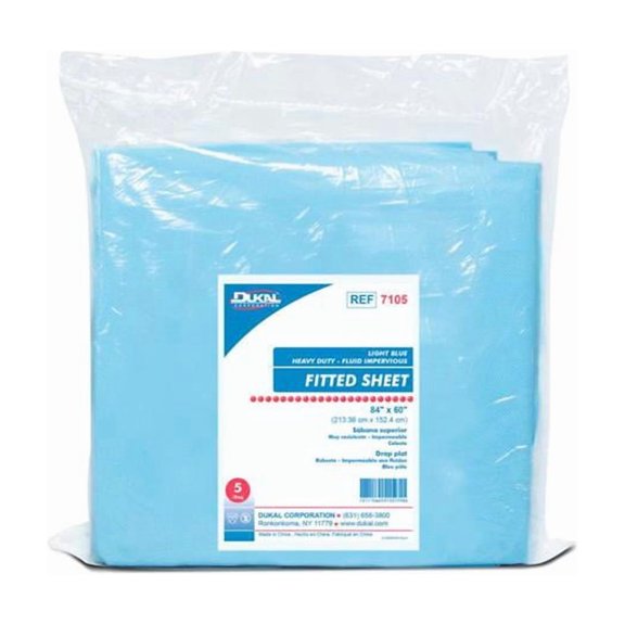 DollarDays 2389768 84 x 60 in. Disposable Fitted Sheet - Blue - Case of 100