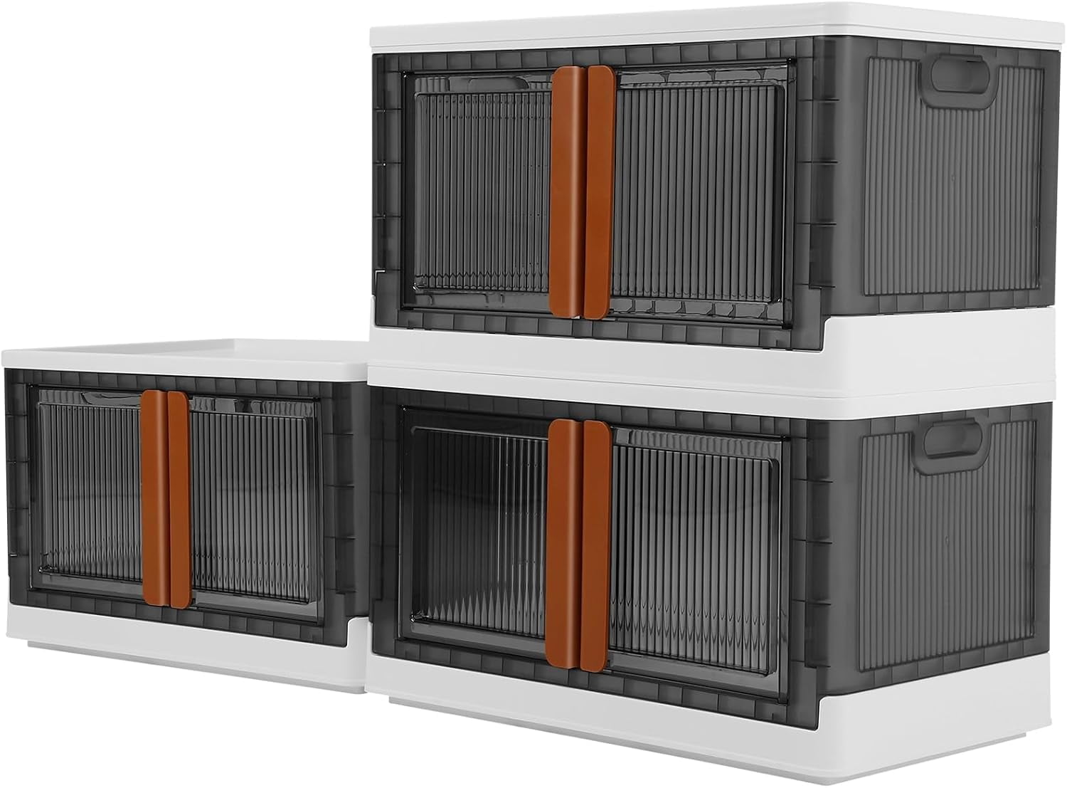 Dollate 19 Gal Folding Storage Bins with Wheels, 3 Pcs Stackable and ...