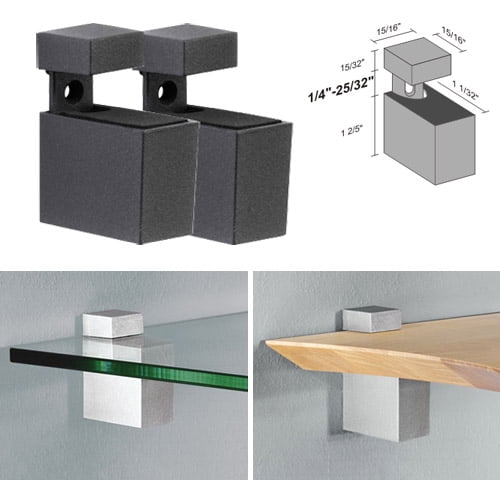 Dolle Cuadro Anthracite Adjustable Shelf Brackets for up to 3/4" Shelf - Pair