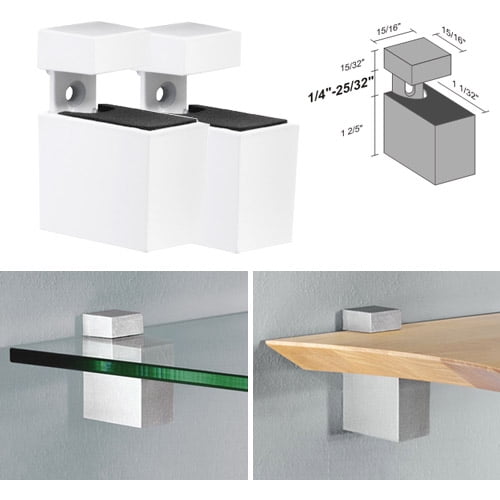 Dolle Cuadro White Adjustable Shelf Brackets for up to 3/4" Shelf - Pair