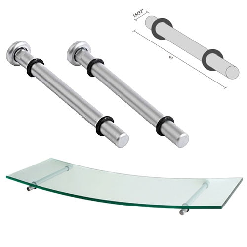Dolle Satin Silver Atlas Shelf Support - 6" - Pair
