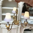 thumbnail image 1 of Dollhouse 1/12 Mini LED Battery Operated Light Ceiling Lamp Chandelier 3-Heads, 1 of 12