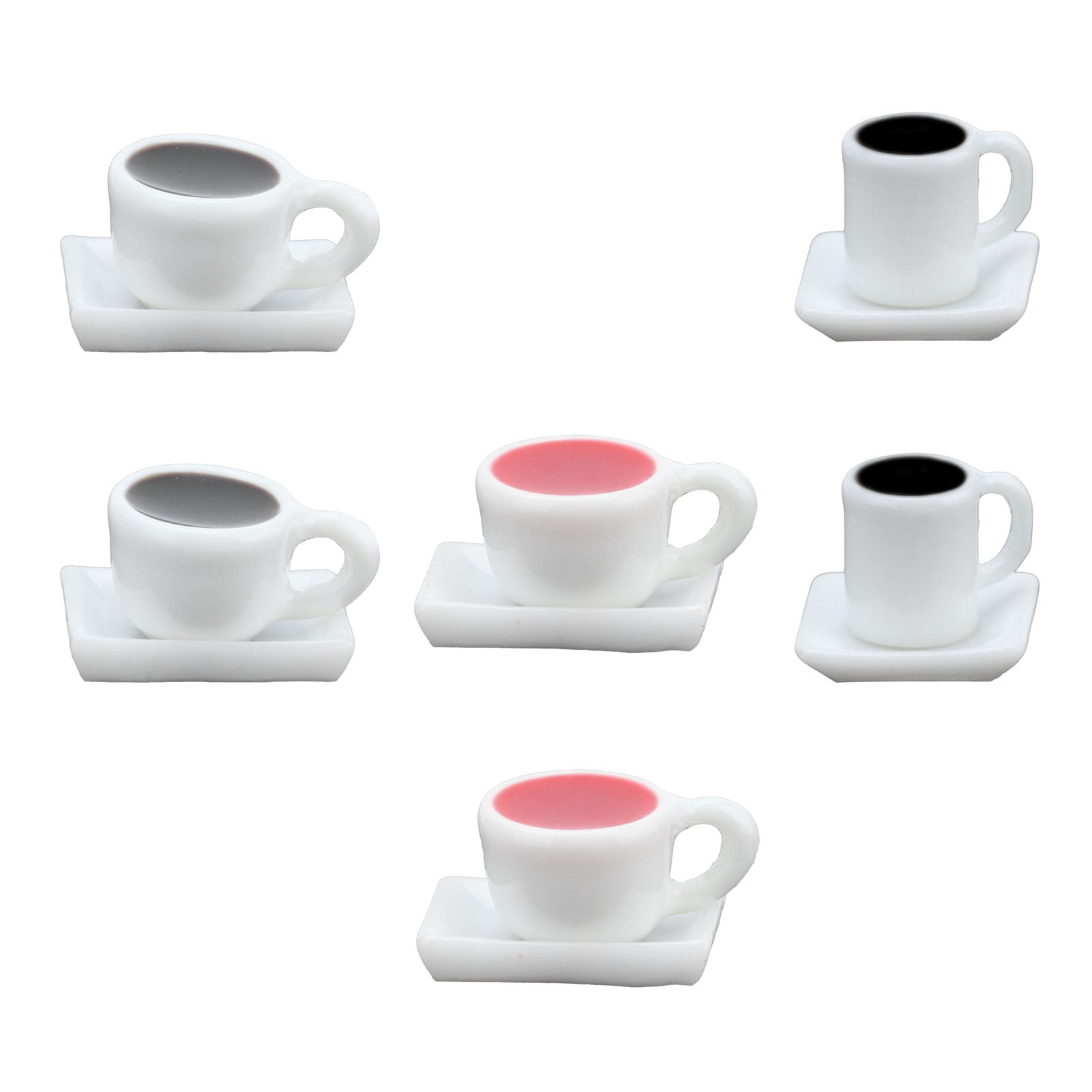 1:12 Scale Miniature Dollhouse Miniature White Coffee Mugs  1:12 Scale  Espresso Cups Set Of 2, Modern Caf Dining Accessory Dollhouse Kitchenware