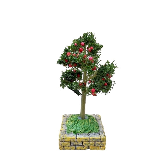 Dollhouse Artificial Trees, 1 Pc,Miniature Landscape Tree Model Fake Maple Tree for DIY Sand Table Train Scenery Fairy Garden Decoration 2.56 Inch, Red Fruit Tree