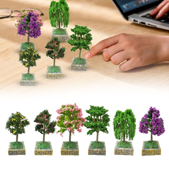 Dollhouse Artificial Trees Set Lightweight Miniature Model Trees for Making Craft Projects and Micro Landscape Scenery Willow Tree by Toyeng
