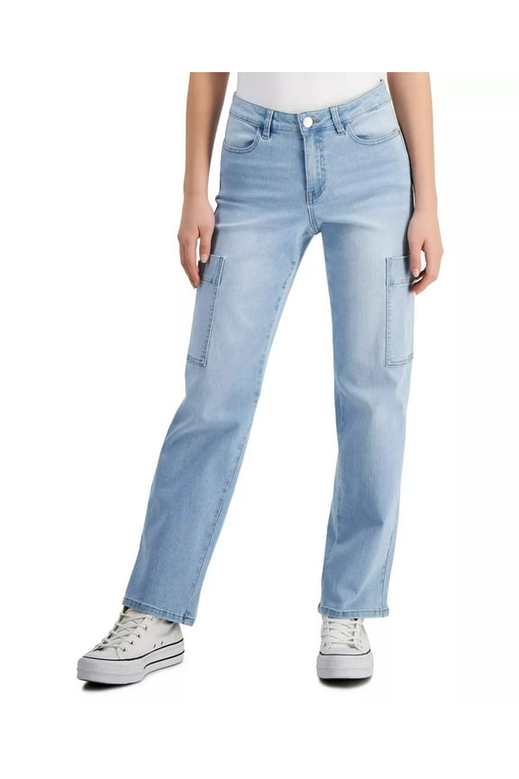 BLUE HEAVEN Women's Juniors' Mid-Rise Wide-Leg Pocket Jeans, US 13/14