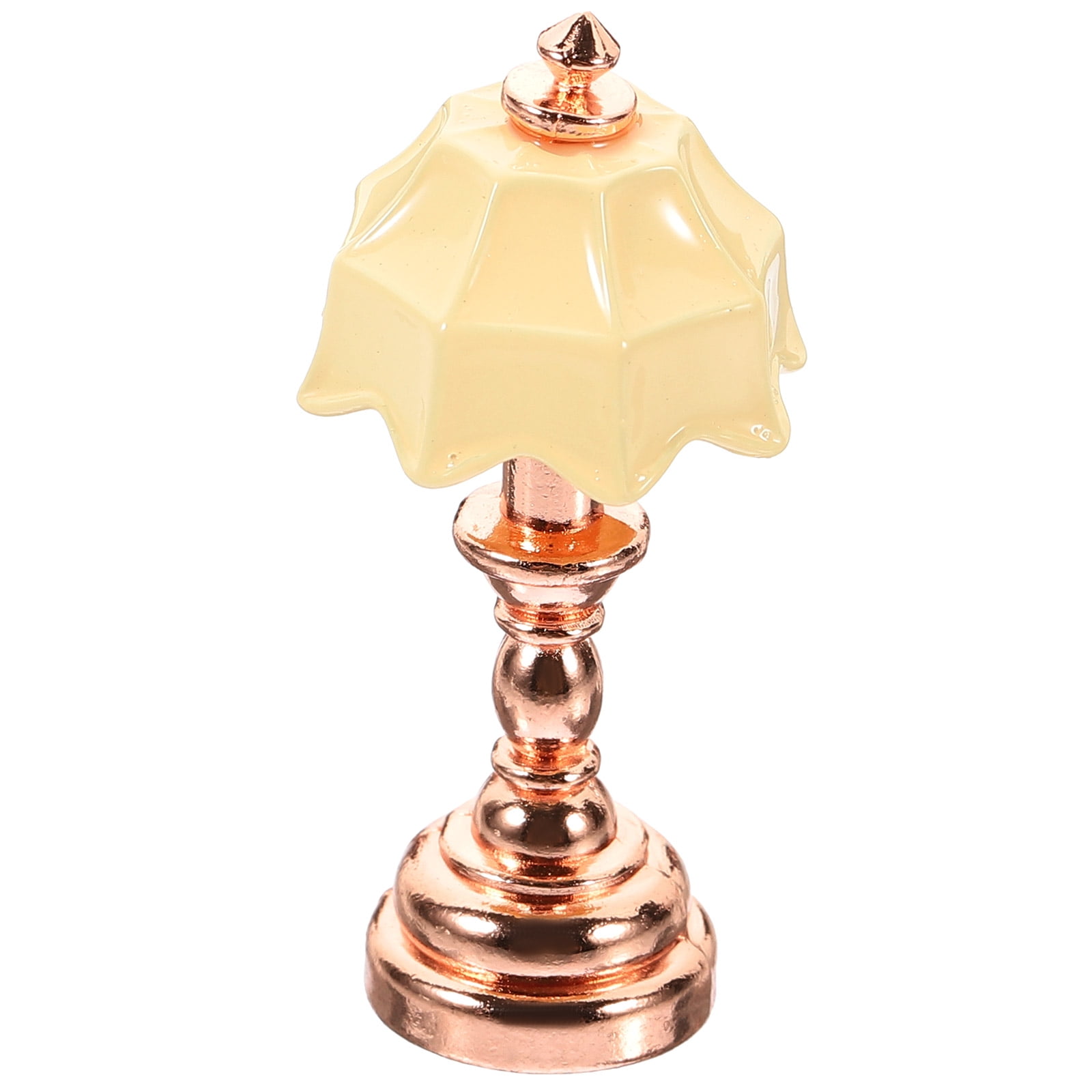 RUNROTOO Miniature Scene Light Miniature Dollhouse Table Lamp Rose