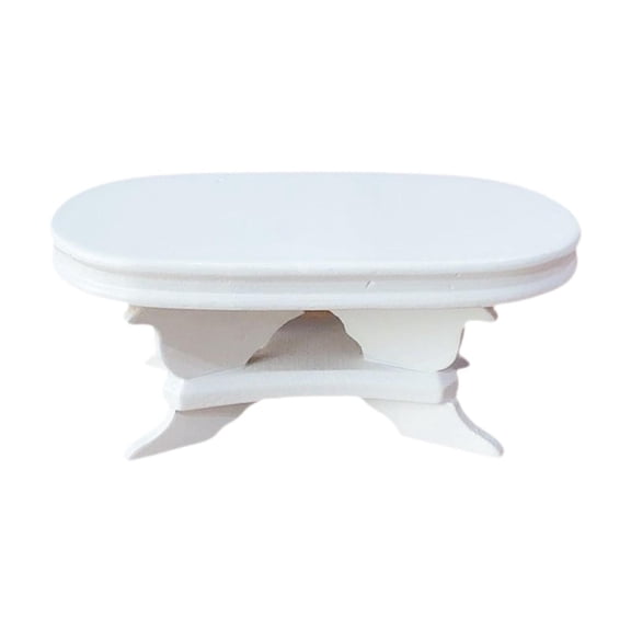Dollhouse Coffee Table Miniature End Table Wood Crafted for Bedroom Dollhouse Collector Display