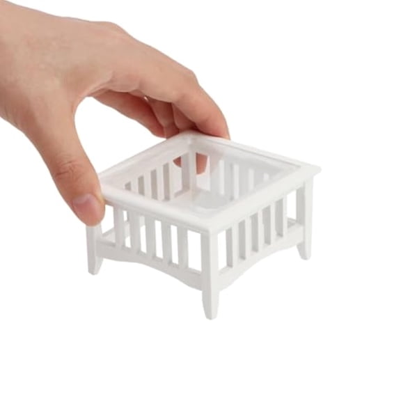Dollhouse Coffee Table Miniature Furniture 1:12 Scale Wooden Tea Table Square Shape Side Tables Acrylic Tabletop Props Miniature End Table Living Room Pocket Desk Doll House Decoration Props (White)