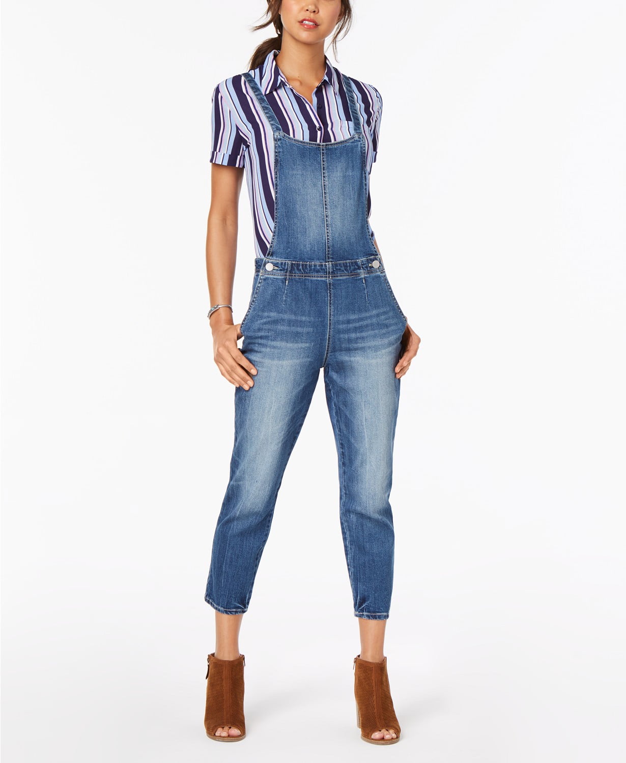 Dollhouse Cropped Denim Overalls Juniors 9