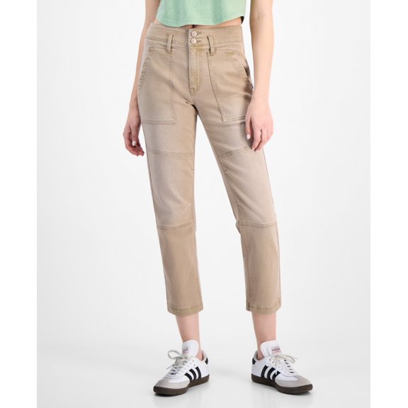 Dollhouse DUSTY TAUPE Juniors' High-Rise Straight-Leg Jeans, US 1