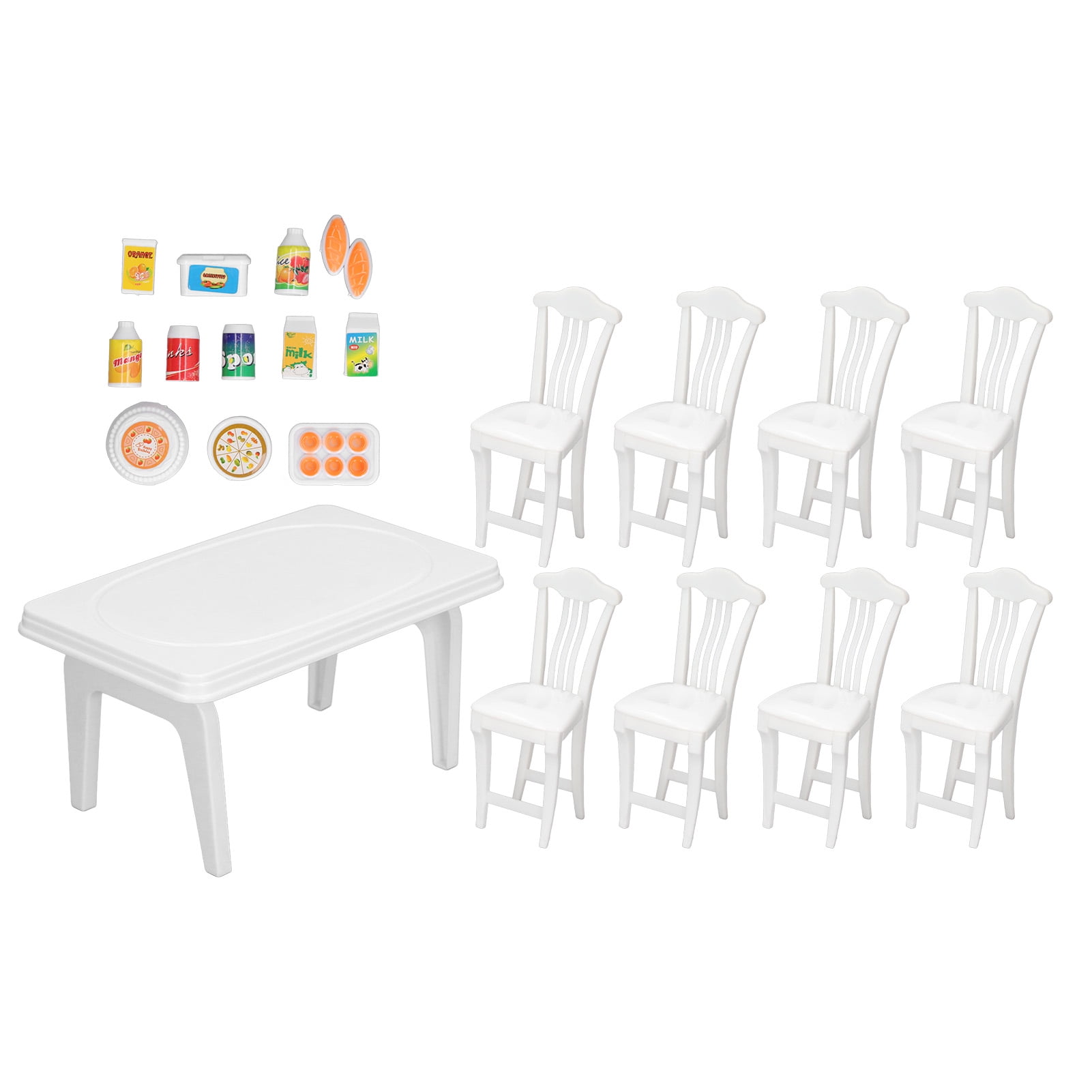 Dollhouse Dining Table Set, Exquisite Miniature Dining Table For 112