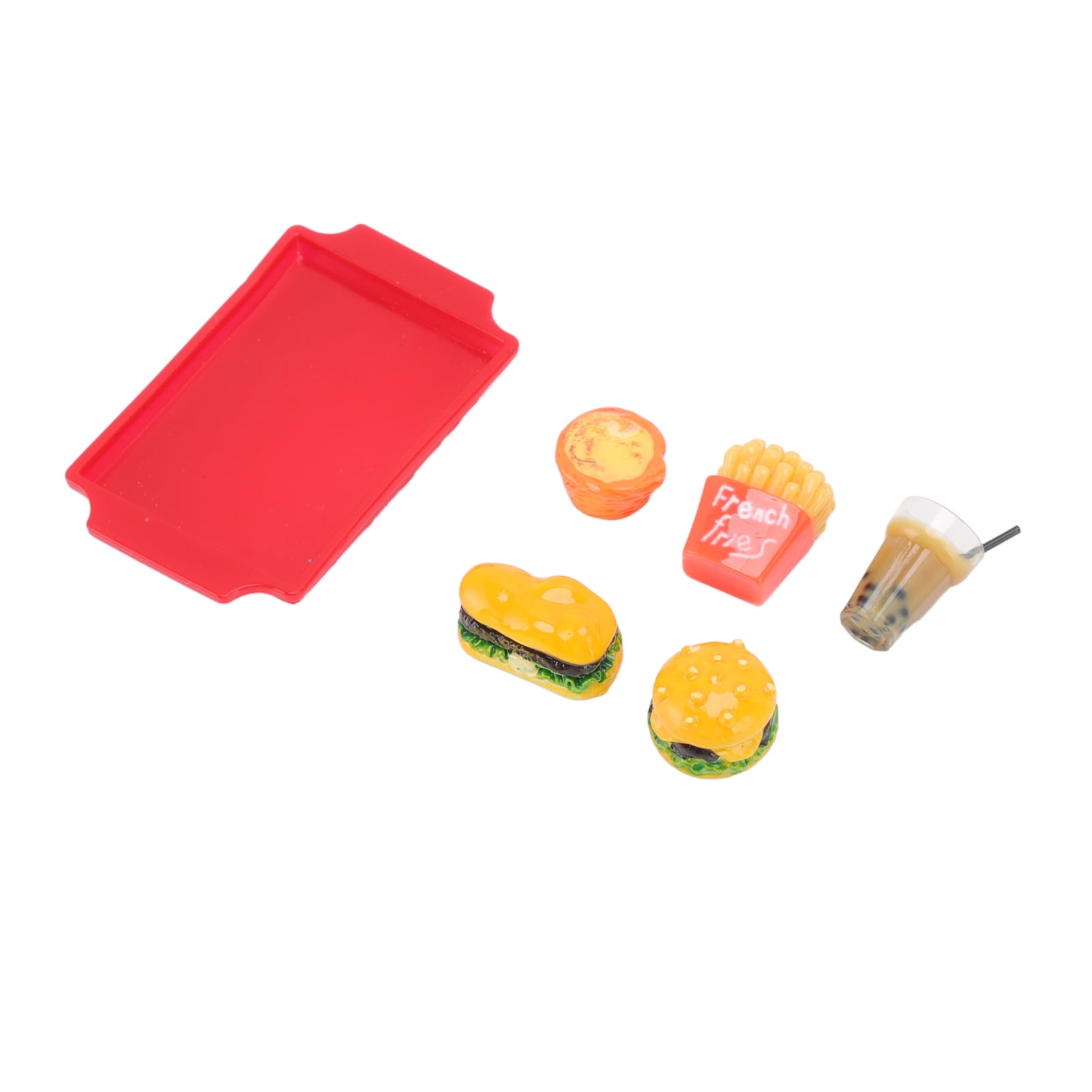 Dollhouse Fast Food 1/12 Resin Mini Hamburger Fries Set for Miniature