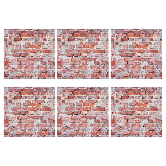 Dollhouse Floorboards 4 x 4 Inch Red Brick Dollhouse Wallpaper and Flooring for Dollhouse 6 Pcs