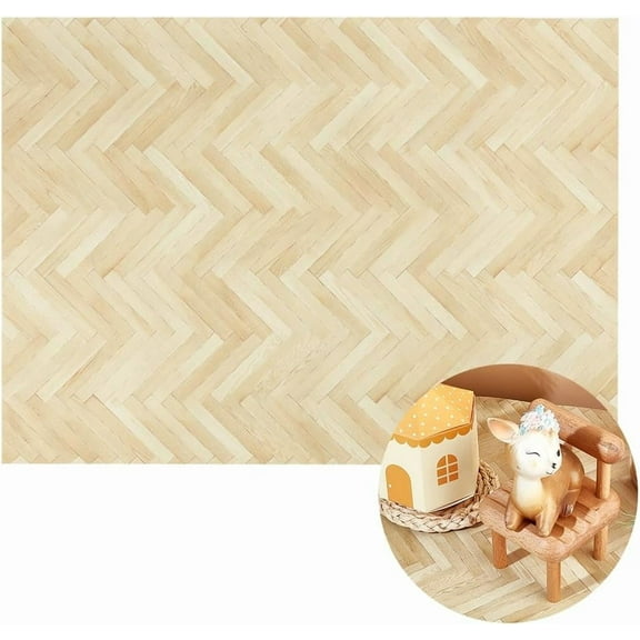 Dollhouse Flooring Dollhouse Wallpaper Tiny House Floor Sheet Miniature Bathroom Flooring Imitation Leather Small Floor for DIY Miniature Houses Small Buildings 16.2x11.7inch Wheat