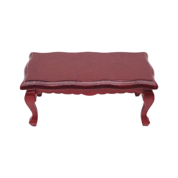 Dollhouse Furniture Miniature Wooden Coffee Table 1:12 Scale Dollhouse Accessories for Living Room Layout Decor Collectible Display Pieces 1 Pack