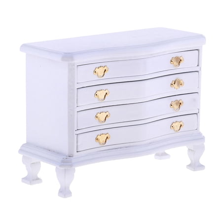 Dollhouse Furniture Miniatures Drawer Cabinet 1: 12 Dollhouse Wooden Cabinet Model Micro Landscape Figurines Mini Dollhouse Decorations Doll House Accessories