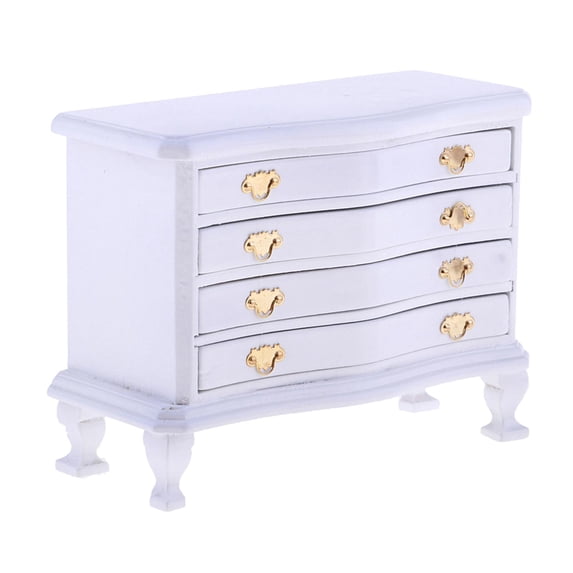 Dollhouse Furniture Miniatures Drawer Cabinet 1: 12 Dollhouse Wooden Cabinet Model Micro Landscape Figurines Mini Dollhouse Decorations Doll House Accessories