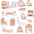 thumbnail image 1 of Dollhouse Furniture Set, 32 Pcs Miniature Doll House Accessories , for Kitchen Bedroom Living Room Bathroom, Toy for Ages 3+ Boys Girls, Gift for Kids,A set, 1 of 13