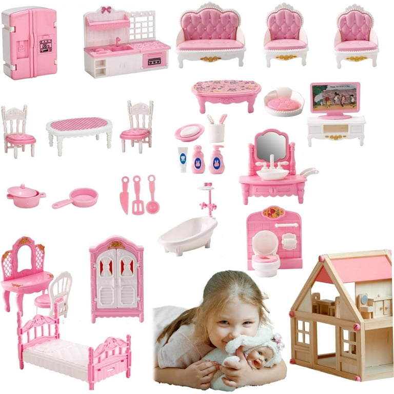 Bommot Dollhouse Furniture Set, Realistic Miniature Play