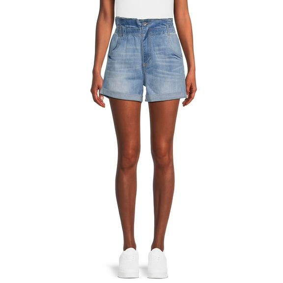 Dollhouse Juniors Paperbag Waist Denim Shorts