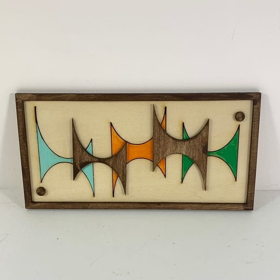 Dollhouse Mid Century Atomic Shapes Wall Art, Unframed Paper Poster 8x10in