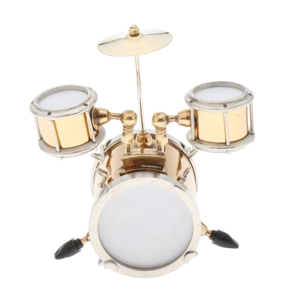 Dollhouse Mini Metal Drum Set :12 Doll Percussion Instrument