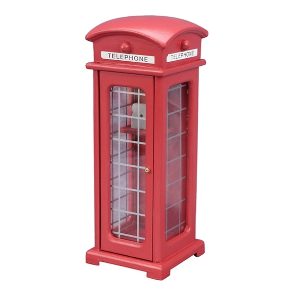 Dollhouse Mini Telephone Booth Miniature Phone Booth Model Micro Landscape