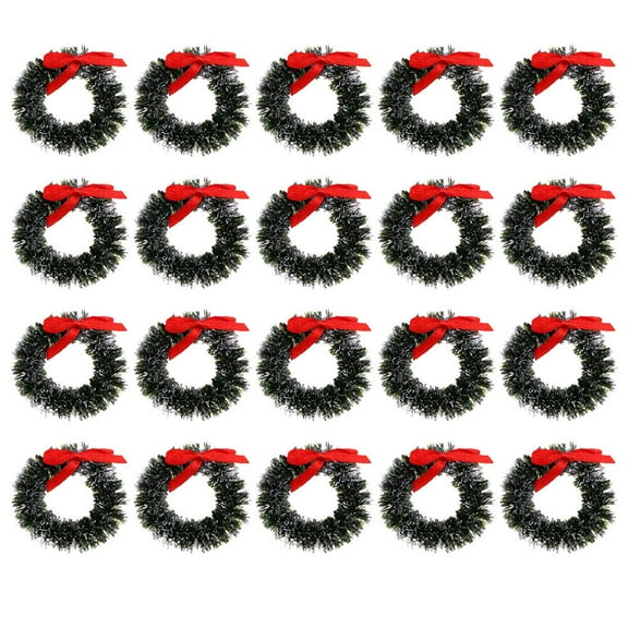 Dollhouse Mini Xmas Wreath 1:12 Hanging Decor 20pcs