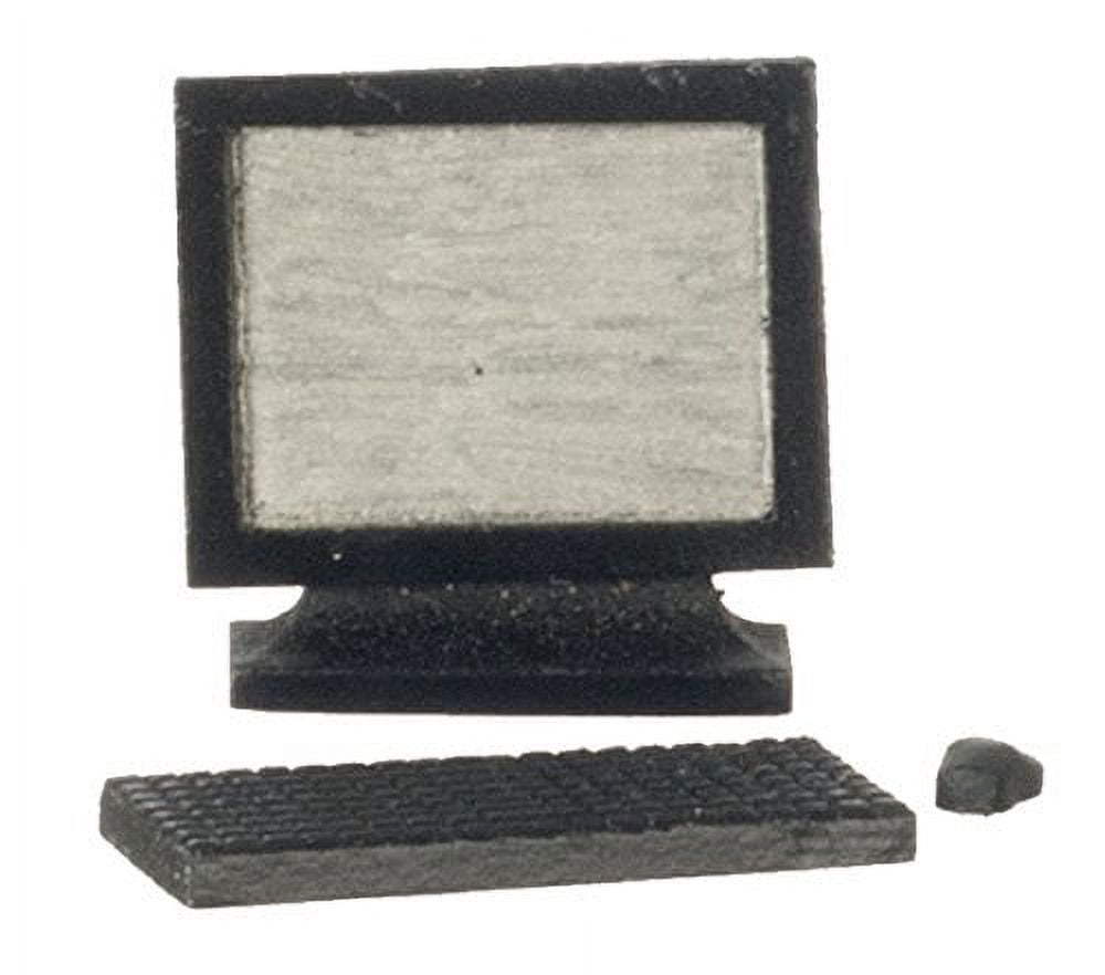 Dollhouse Miniature 1:12 Scale 3 Pc Black Computer SET #T8002 - Walmart.com