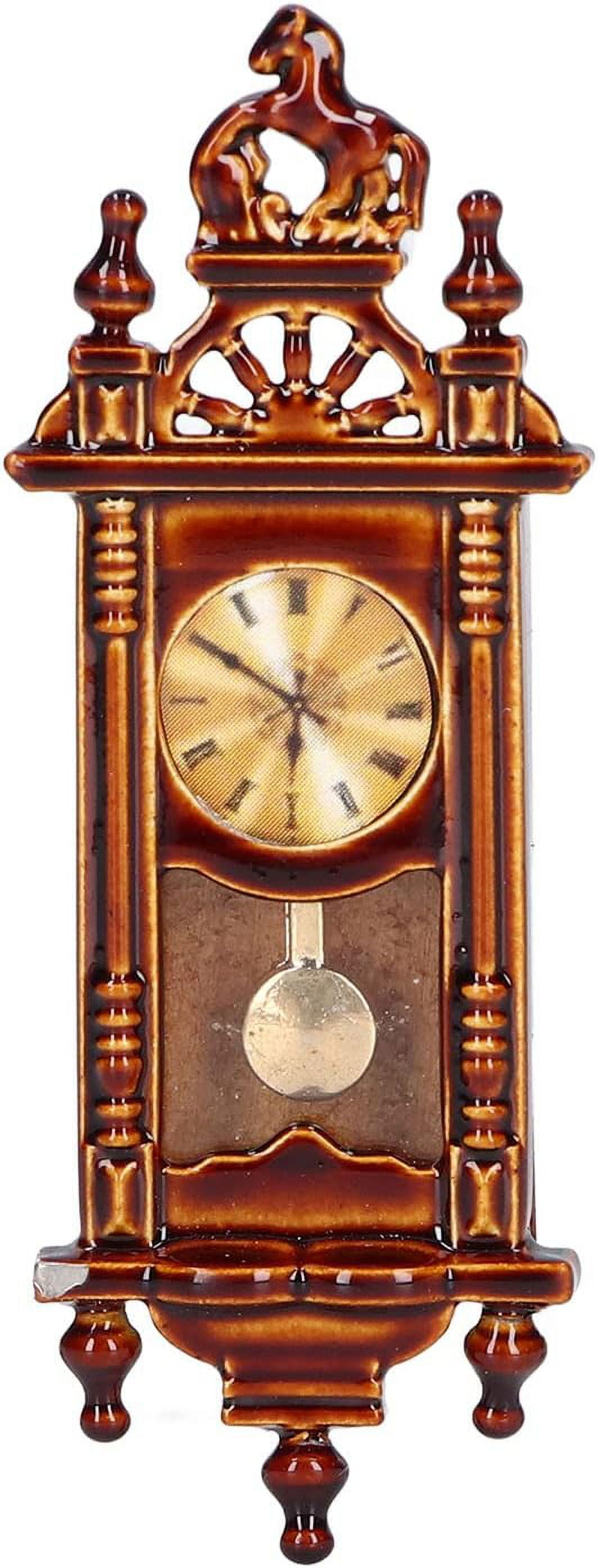 Dollhouse Miniature 1:12 Scale Wall Clock, Wooden Vintage Dollhouse ...