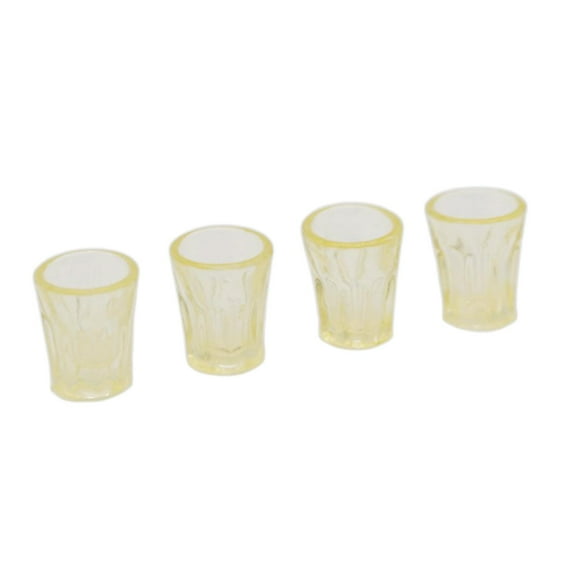 Dollhouse Miniature 4 Pieces Multicolor Drinking Water Glass Cups Set for 1:12 Scale