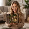 thumbnail image 1 of Dollhouse Miniature DIY House Kit Creative Room with Furniture,Opened and Closed Mini Cube Wooden Doll House Book Nook Creative Room for Romantic Valentine's Gift, 1 of 5