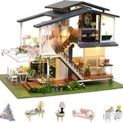 Dollhouse Miniature Kit, DIY House Building Set with Furniture, Creative Room Craft for Adults, Romantic Artwork Gift, Monet Garden