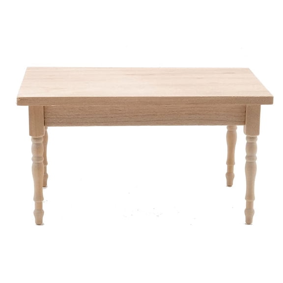 Dollhouse Miniature Rectangular Kitchen Table (Unfinished)