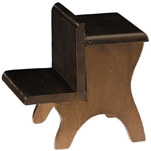 Dollhouse Miniature School Desk in Walnut