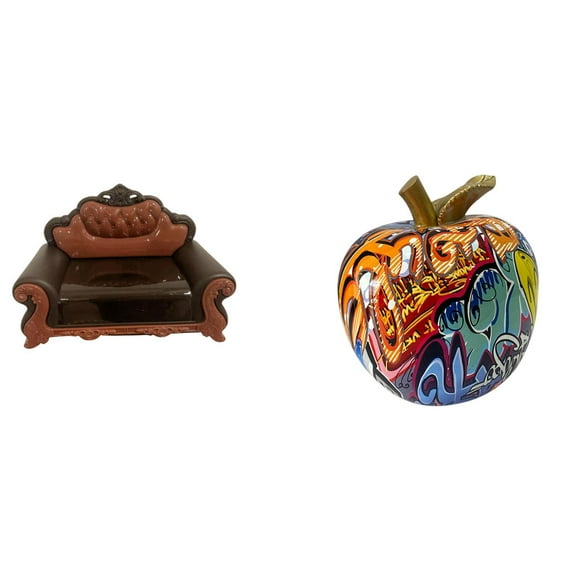 Dollhouse Miniature Sofa Bench Chair Resin Craft Realistic Decor for Collectors Living Room Home Display